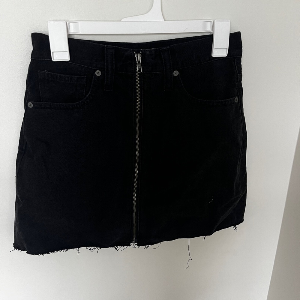 Black Denim Mini Skirt